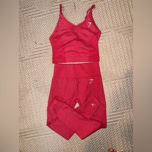 Gymshark Pink Athletic Top and leggings set